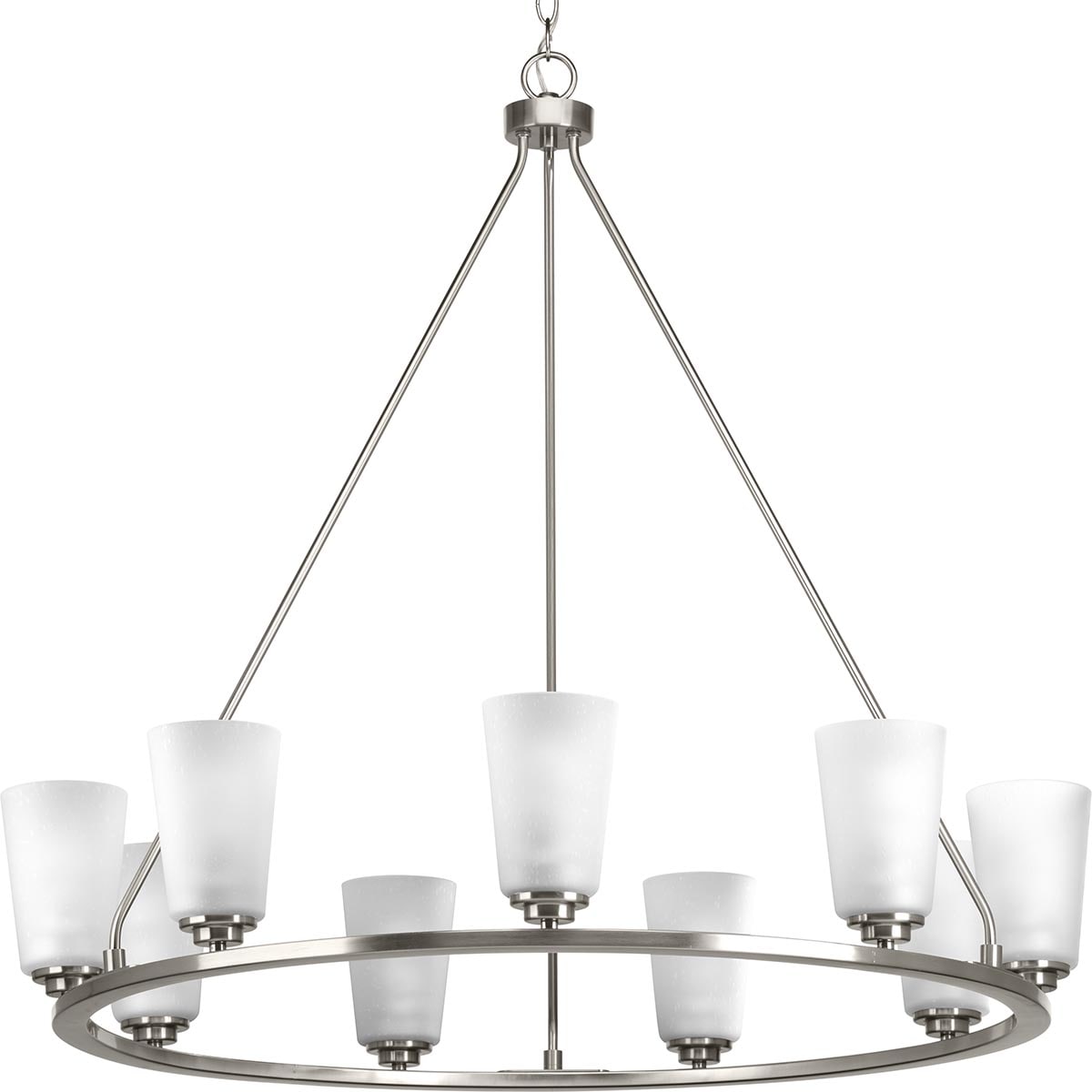Progress Lighting Debut 9-Light Brushed Nickel Farmhouse Chandelier