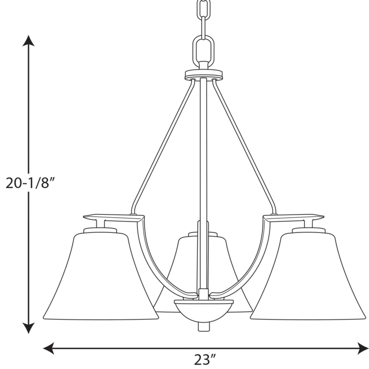 Progress Lighting Bravo 3-Light Brushed Nickel Transitional Chandelier