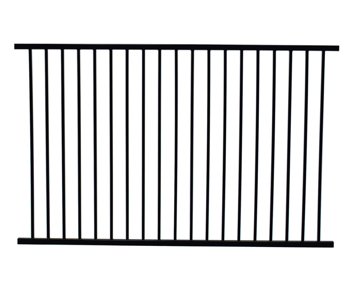 Monroe 5-ft H x 8-ft W Black Steel Decorative Fence Panel