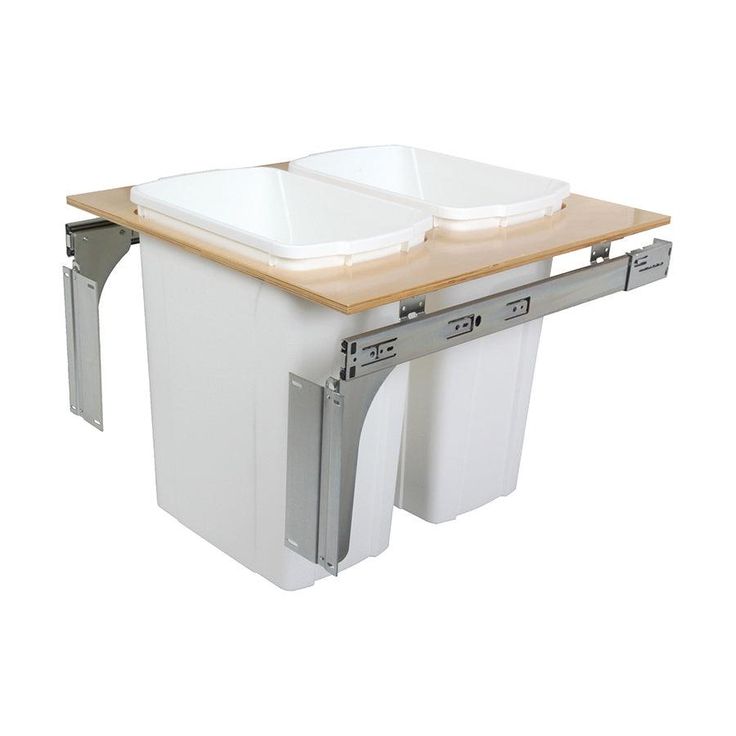 Knape & Vogt 35-Quart Plastic Pull Out Trash Can