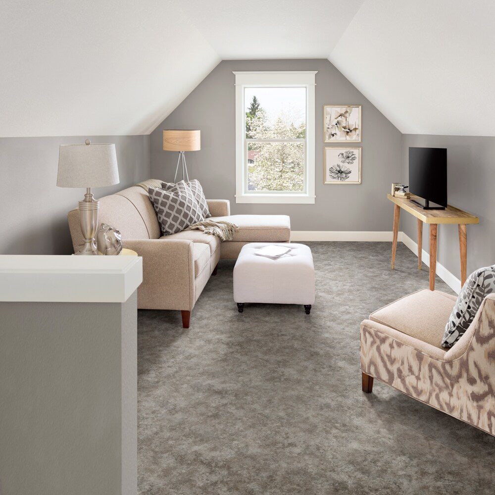 Congoleum ArmorCore Pro Ethereal 12-ft W x Cut-to-Length Stormy Gray Stone Look Low-Gloss Sheet Vinyl Flooring