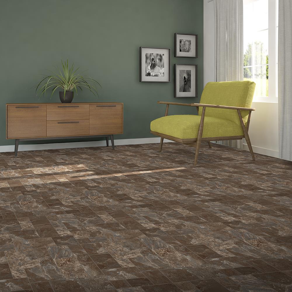Congoleum ArmorCore Pro UR Terrace Paver 12-ft W Cut-to-Length Fresh Brew Stone Look Low-Gloss Finish Sheet Vinyl