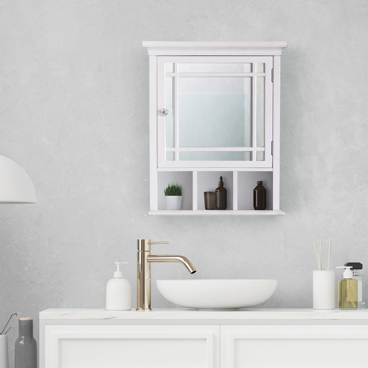Teamson Home Neal 20 x 24.25 Surface Mount White Medicine Cabinet