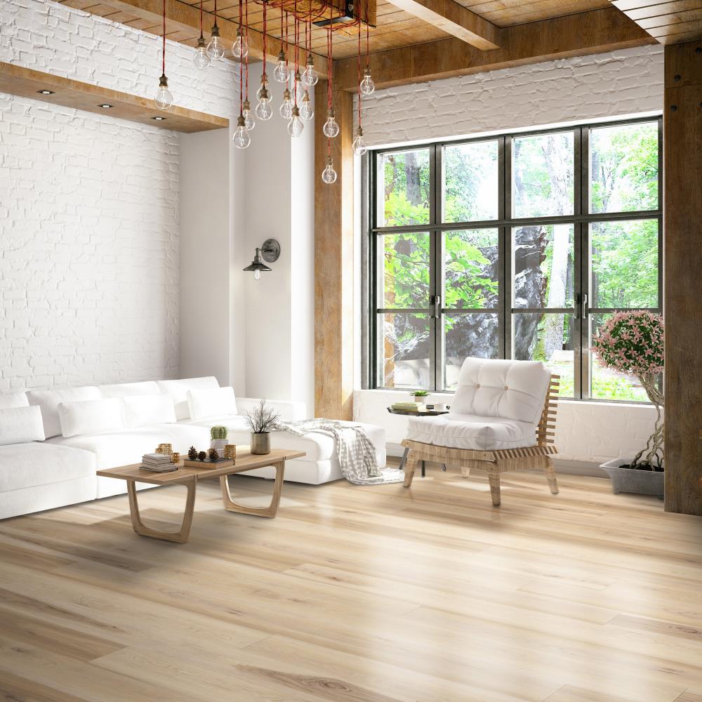 CALI Vinyl Pro with Mute Step Cantina Oak 7-in Wide x 6-1/2-mm Thick Waterproof Interlocking Luxury Vinyl Plank Flooring (24.03-sq ft)