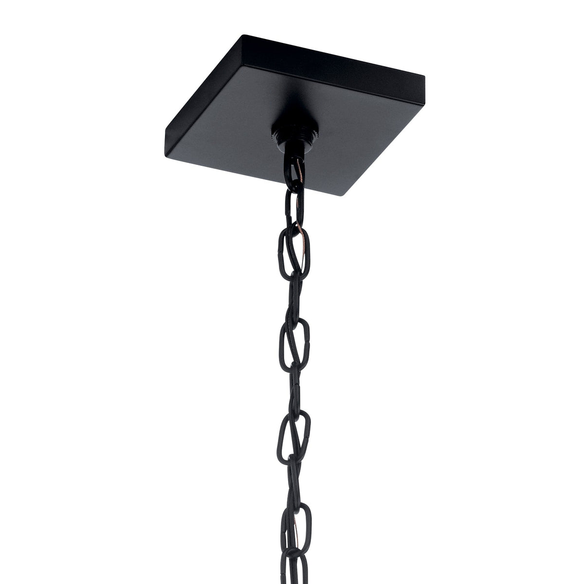 Kichler Vath 4-Light Black W/Natural Brass Industrial Lantern Large Hanging Pendant Light
