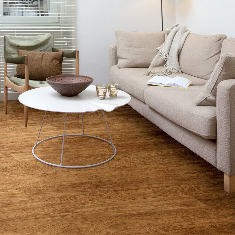 Congoleum ArmorCore Oak Run 12-ft W Cut-to-Length Marsh Brown Wood Look Low-Gloss Finish Sheet Vinyl