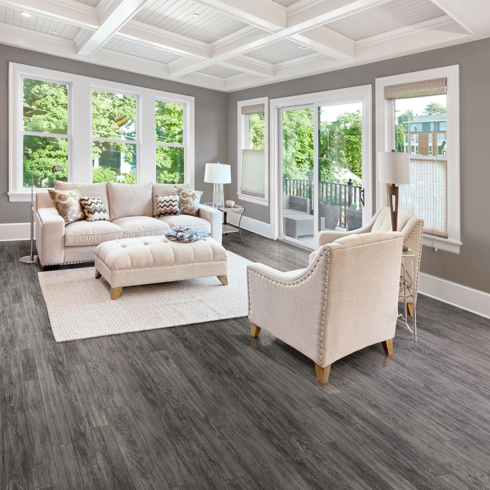 Congoleum ArmorCore LC Around the Block 12-ft W Cut-to-Length Yukon Sky Wood Look Low-Gloss Finish Sheet Vinyl