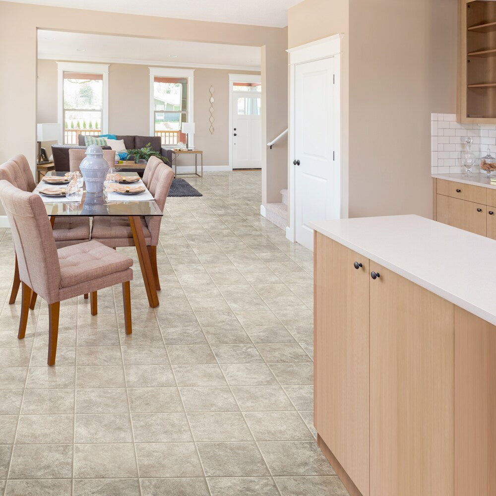 Congoleum ArmorCore Pro Santa Fe 12-ft W x Cut-to-Length Light Breeze Stone Look Low-Gloss Sheet Vinyl Flooring