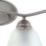 Andenne 4-Light Brushed Nickel Bath Vanity Light with Bell Shaped Marbleized Glass Shades