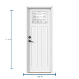 Therma-Tru Benchmark Doors Emerson 32-in x 80-in Fiberglass Craftsman Right-Hand Inswing Ready-to-Paint Unfinished Prehung Single Front Door with Brickmould