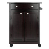 Winsome Wood Brown Wood Base with Mdf Top Rolling Kitchen Cart (17.72-in x 26.89-in x 34.02-in)