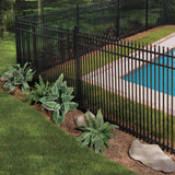 Freedom Providence 7-ft H x 2-in W Black Aluminum Spaced Picket Pressed-point Decorative Corner Fence Post