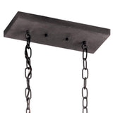 Kichler Gartin 5-Light Weathered Zinc Transitional Linear Large Hanging Kitchen Island Light