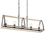 Kichler Gartin 5-Light Weathered Zinc Transitional Linear Large Hanging Kitchen Island Light