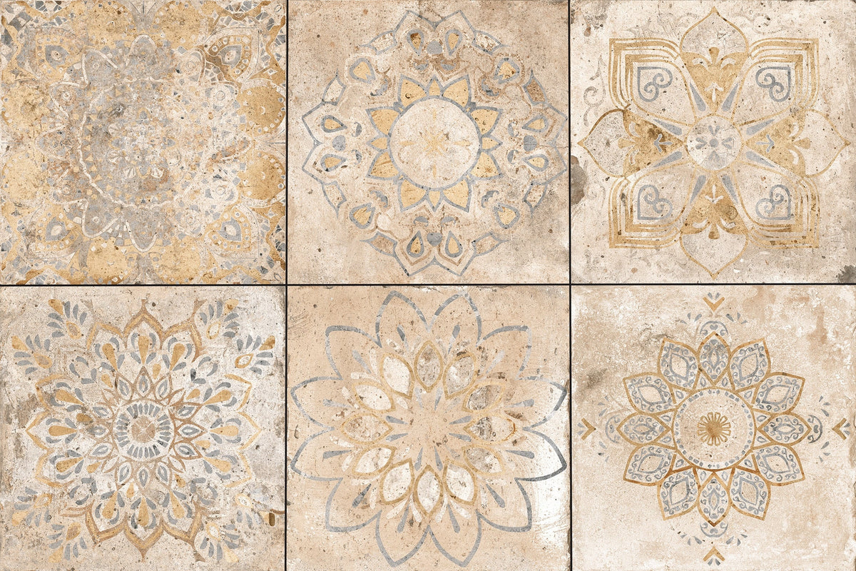 allen + roth Marbella DAcor Weathered Mediterranean 12-in x 12-in Glazed Porcelain Encaustic Floor and Wall Tile product image