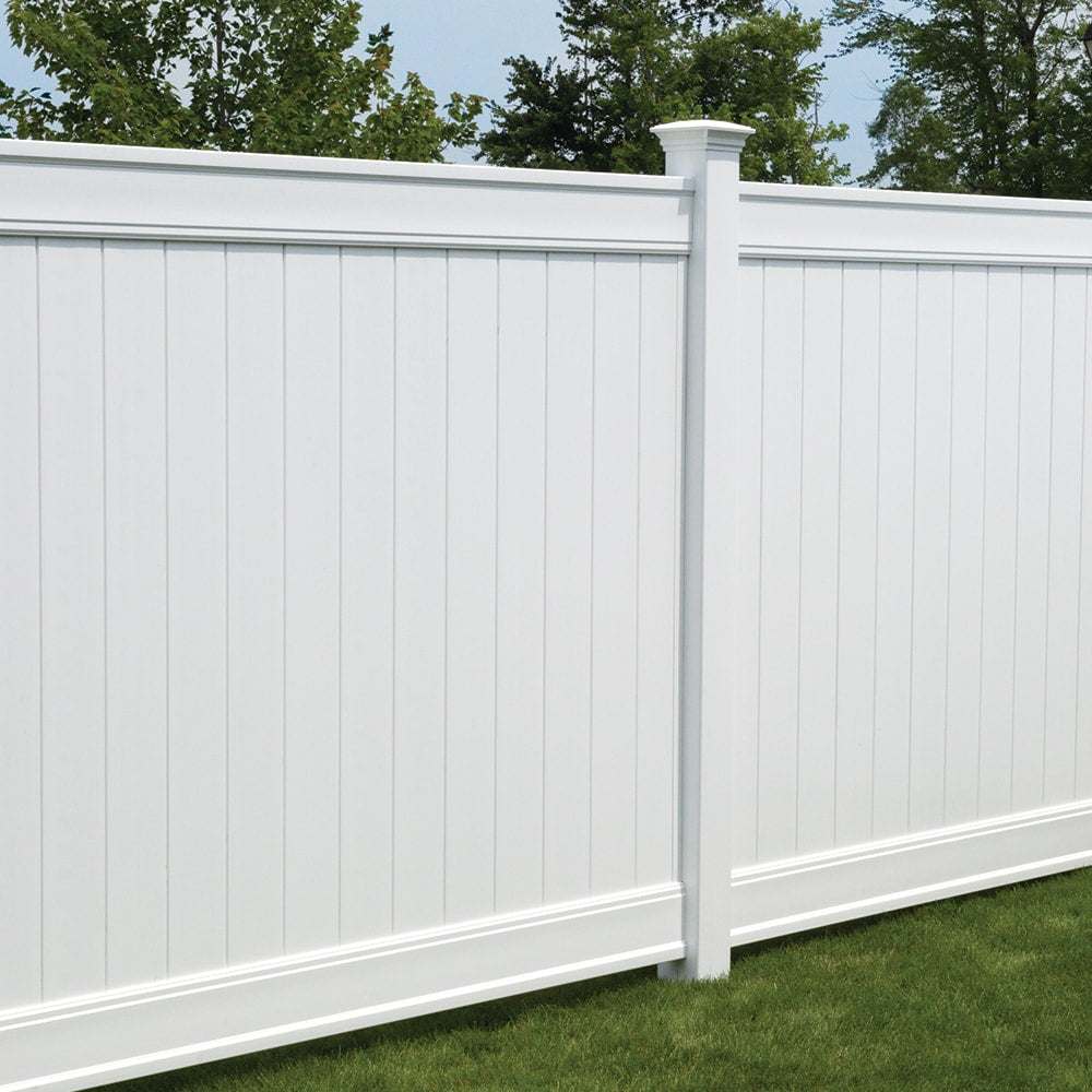 Freedom Emblem 6-ft H x 8-ft W White Privacy Vinyl Fence Panel (Unassembled)