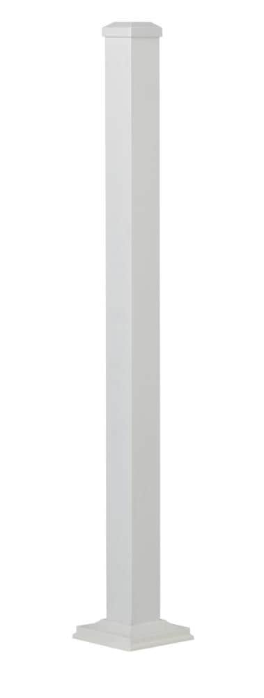 Deckorators 2.5-in x 2.5-in x 3-1/4-ft Textured White Aluminum Deck Line Post