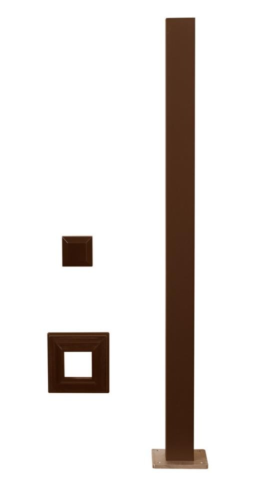 Deckorators 2.5-in x 2.5-in x 4-ft Weathered Brown Aluminum Deck Middle Stair Post