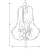 Progress Lighting Anjoux 4-Light Silver Ridge Transitional Geometric Medium Hanging Pendant Light