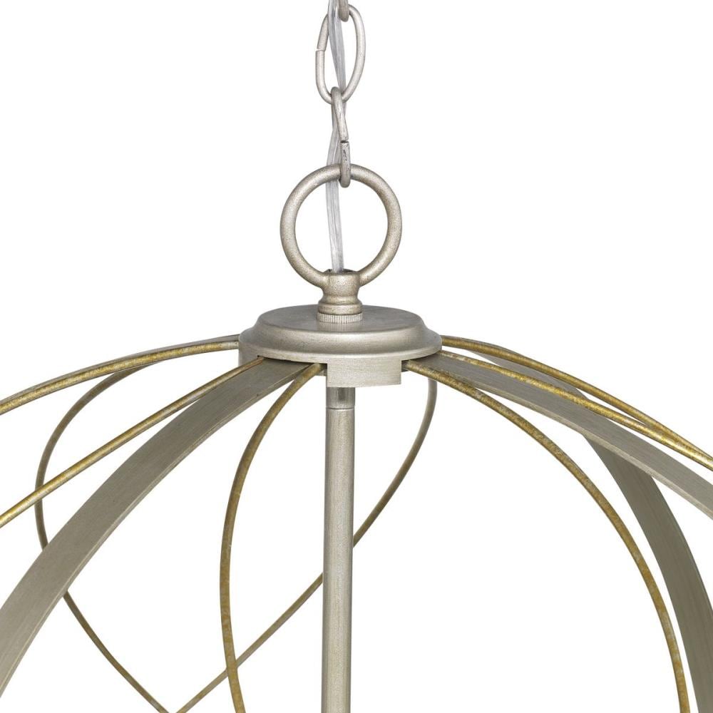 Progress Lighting Brandywine 6-Light Silver Ridge Transitional Globe Large Hanging Pendant Light