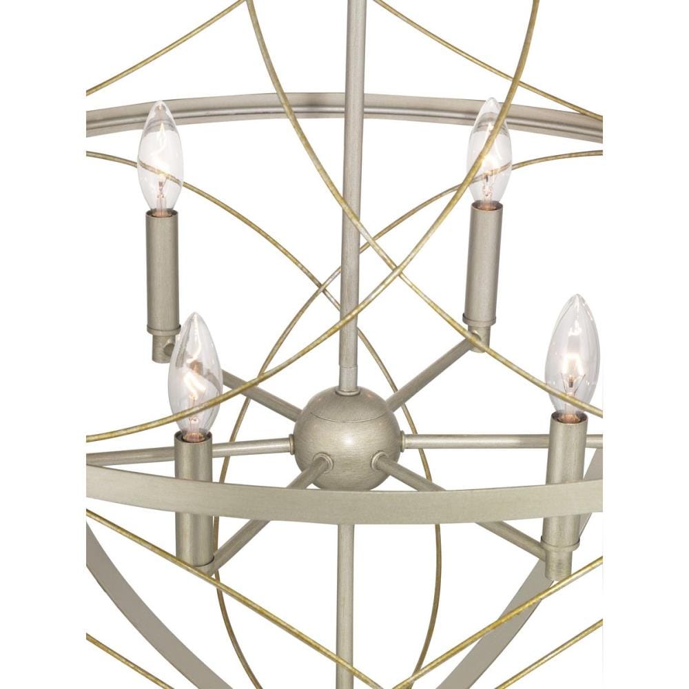 Progress Lighting Brandywine 6-Light Silver Ridge Transitional Globe Large Hanging Pendant Light