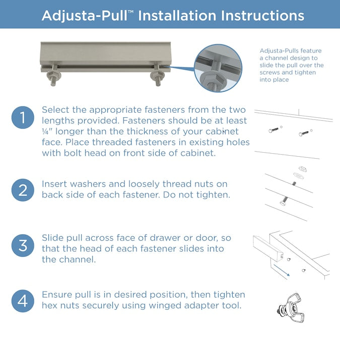 Brainerd Casual Column Adjusta-Pull (51 Mm To 224 mm) Center to Center Adjustable Rectangular Handle Drawer Pull