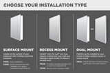 Style Selections 22.5-in x 30.5-in Surface/Recessed Mount Brushed Nickel Mirrored Soft Close Medicine Cabinet