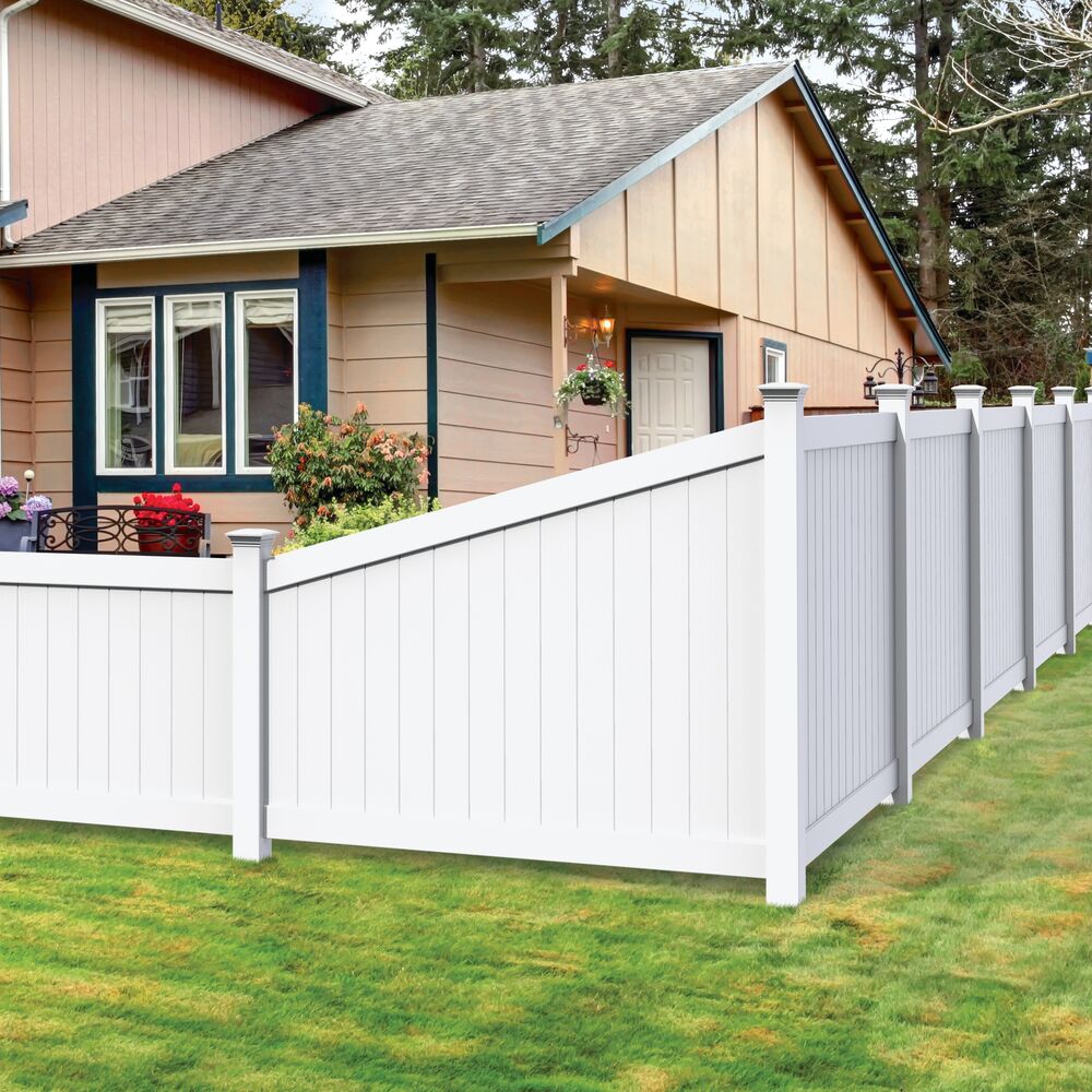 Freedom Bolton/Hampton 7-ft H x 5-in W White Vinyl Line Fence Post (Unassembled)