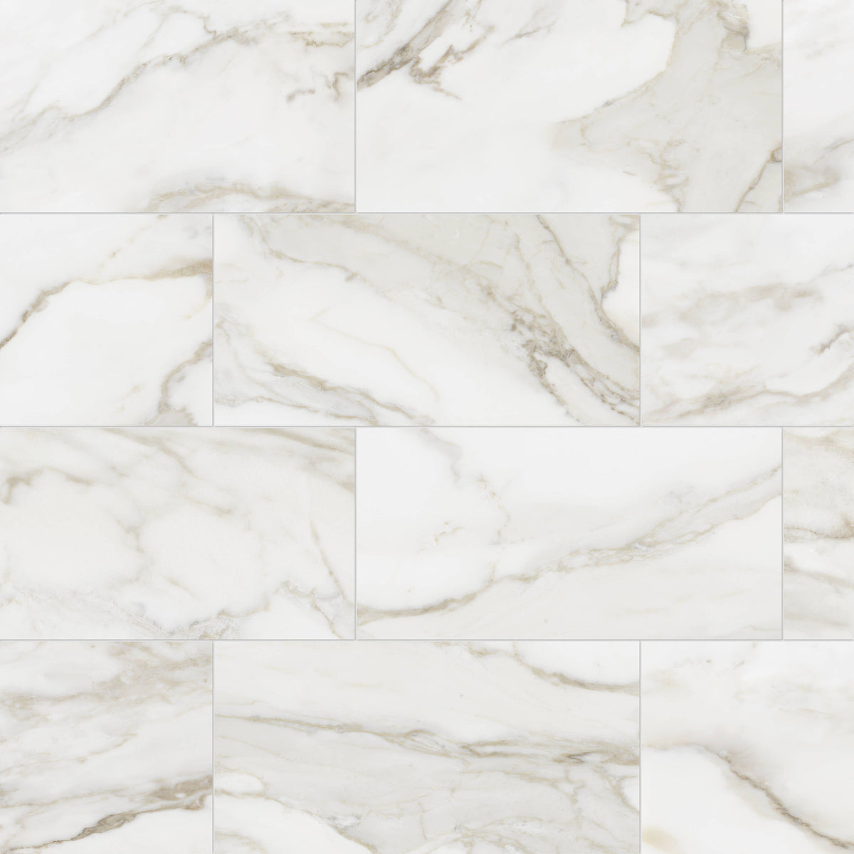 Satori Regent Calacatta 8-in x 16-in Glossy Ceramic Marble Look Wall Tile (0.86-sq. ft/ Piece)