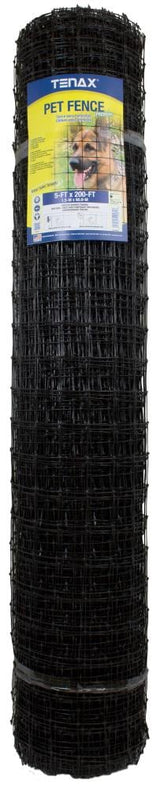 Tenax 200-ft x 5-ft Black Plastic Extruded Mesh Rolled Fencing with Mesh Size 2-in x 2-in
