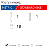 CRAFTSMAN VERSASTACK 20-Piece Standard (SAE) and Metric 1/4-in Drive Mechanics Tool Set, Polished Chrome, Hard Case