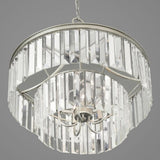 Progress Lighting Glimmer 5-Light Silver Ridge Traditional Clear Glass Drum Large Hanging Pendant Light