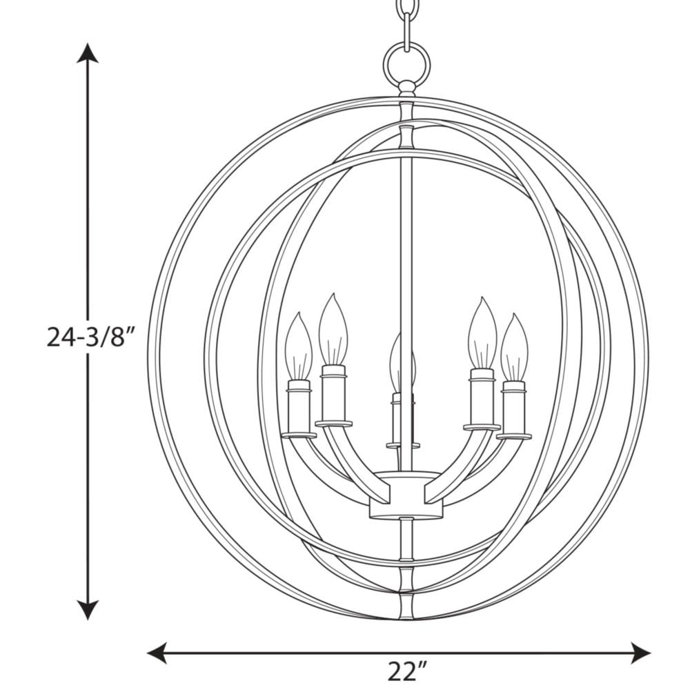 Progress Lighting Equinox 5-Light Polished Nickel Transitional Chandelier