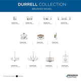 Progress Lighting Durrell 4-Light Brushed Nickel Coastal Chandelier