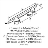 Amerock Sleek 3-3/4-in (96mm) Center to Center Satin Nickel Rectangular Bar Drawer Pull