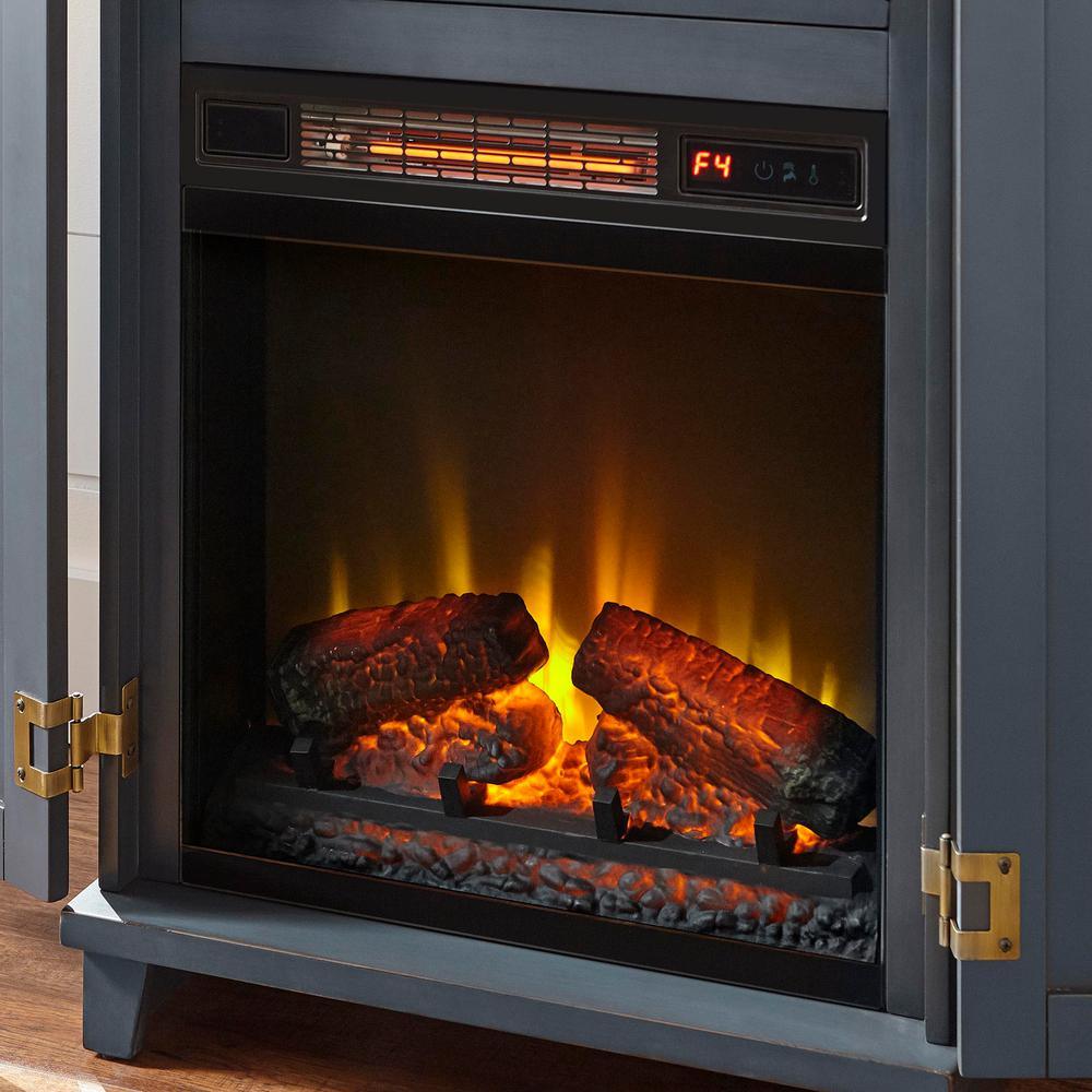 Marshfield 25 in. Freestanding Wall Mantel Electric Fireplace in Dark Blue - Super Arbor