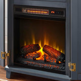 Marshfield 25 in. Freestanding Wall Mantel Electric Fireplace in Dark Blue - Super Arbor