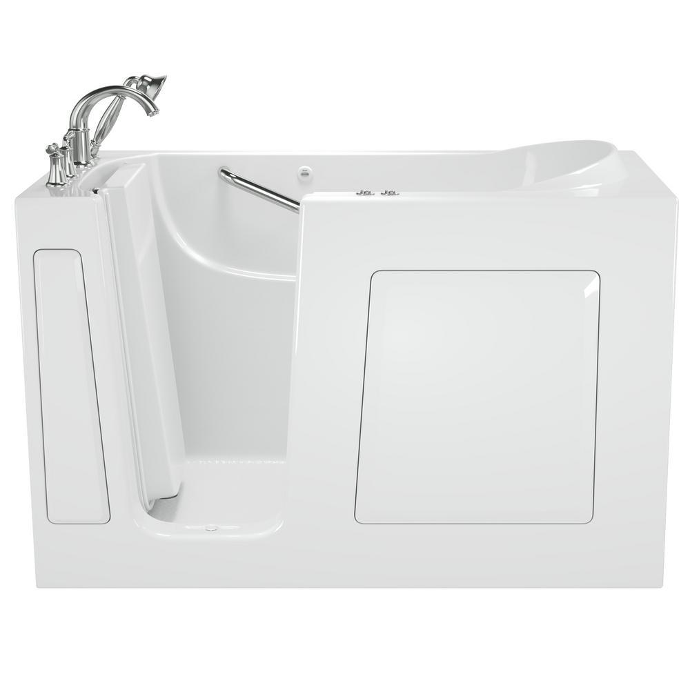 Exclusive Series 60 in. x 30 in. Left Hand Walk-In Whirlpool and Air Bath Tub with Quick Drain in White - Super Arbor