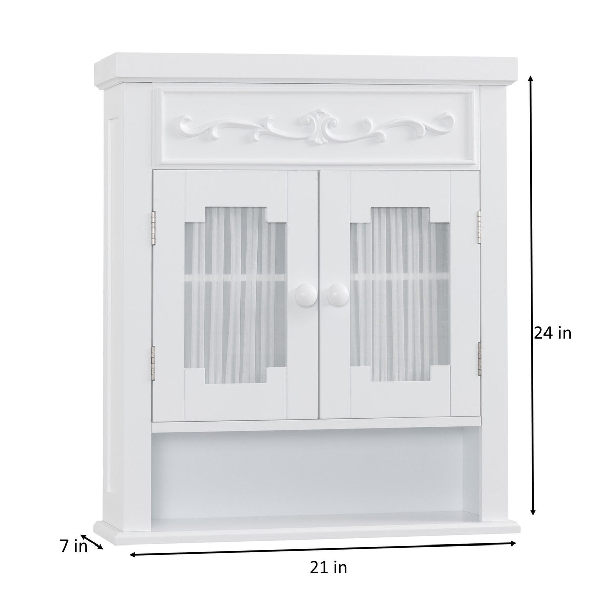 Teamson Home Lisbon 21-in x 24.19-in x 7-in White Bathroom Wall Cabinet