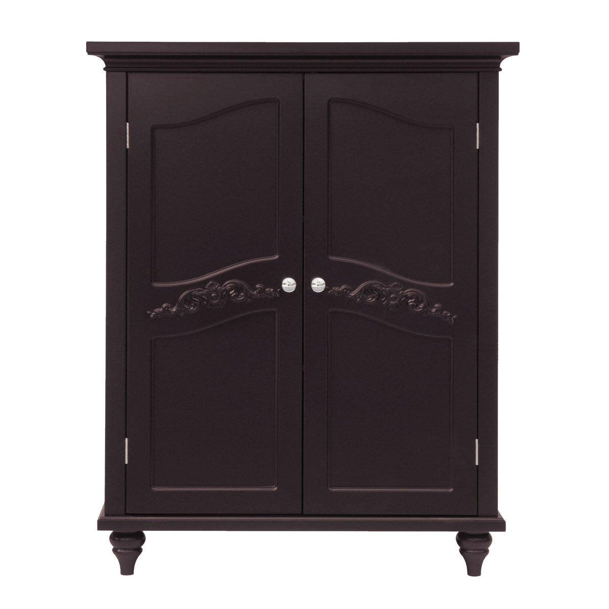 Teamson Home Versailles 27-in x 34-in x 13.5-in Dark Espresso Freestanding Linen Cabinet