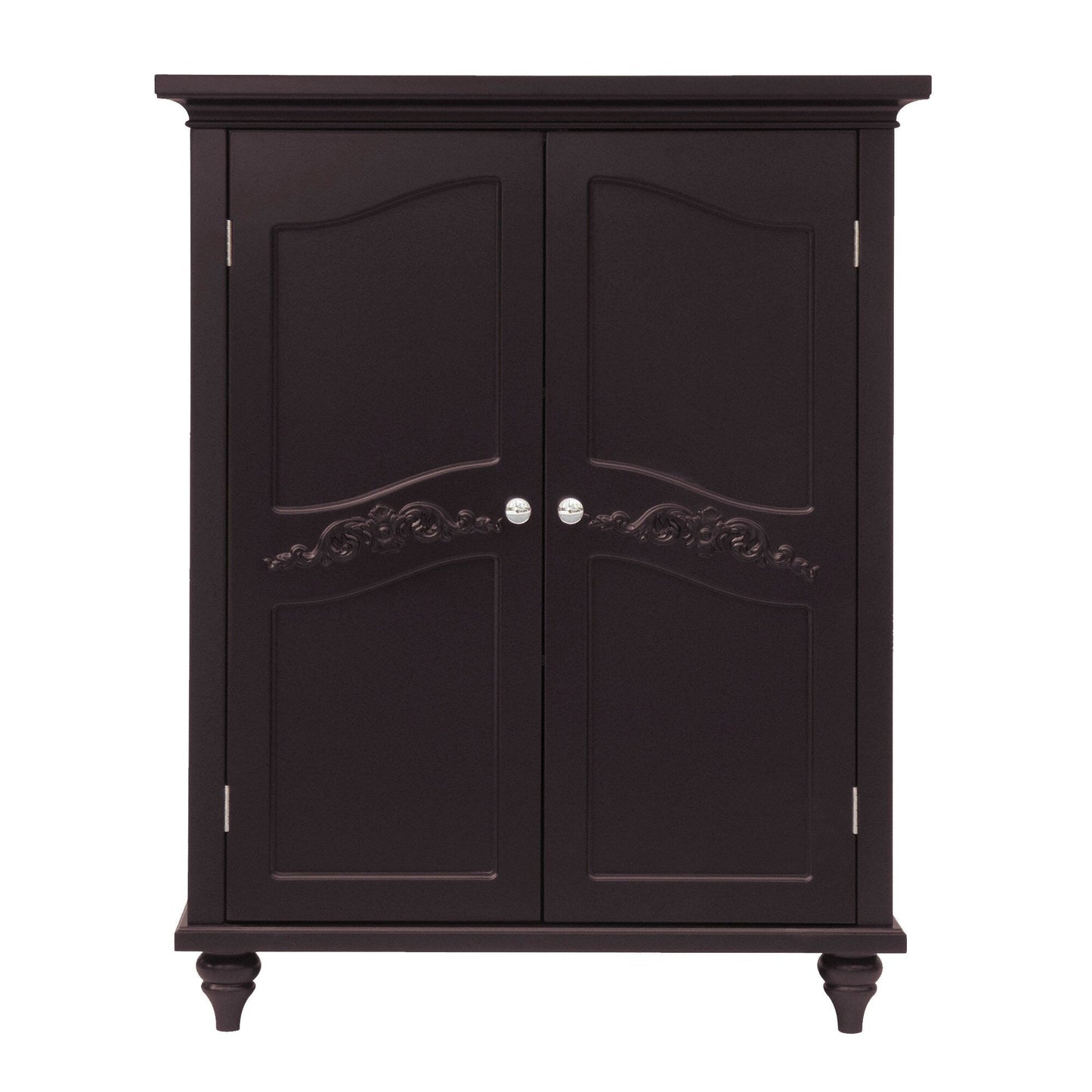 Teamson Home Versailles 27-in x 34-in x 13.5-in Dark Espresso Freestanding Linen Cabinet