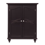 Teamson Home Versailles 27-in x 34-in x 13.5-in Dark Espresso Freestanding Linen Cabinet