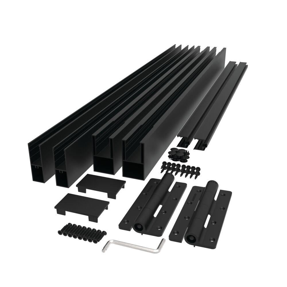 Freedom Artisan 46-1/2-in L x 40-in H Matte Black Aluminum Deck Railing Gate (Assembly Required)