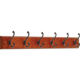 27 in. Black and Satin Nickel Scroll Hook Rack - Super Arbor