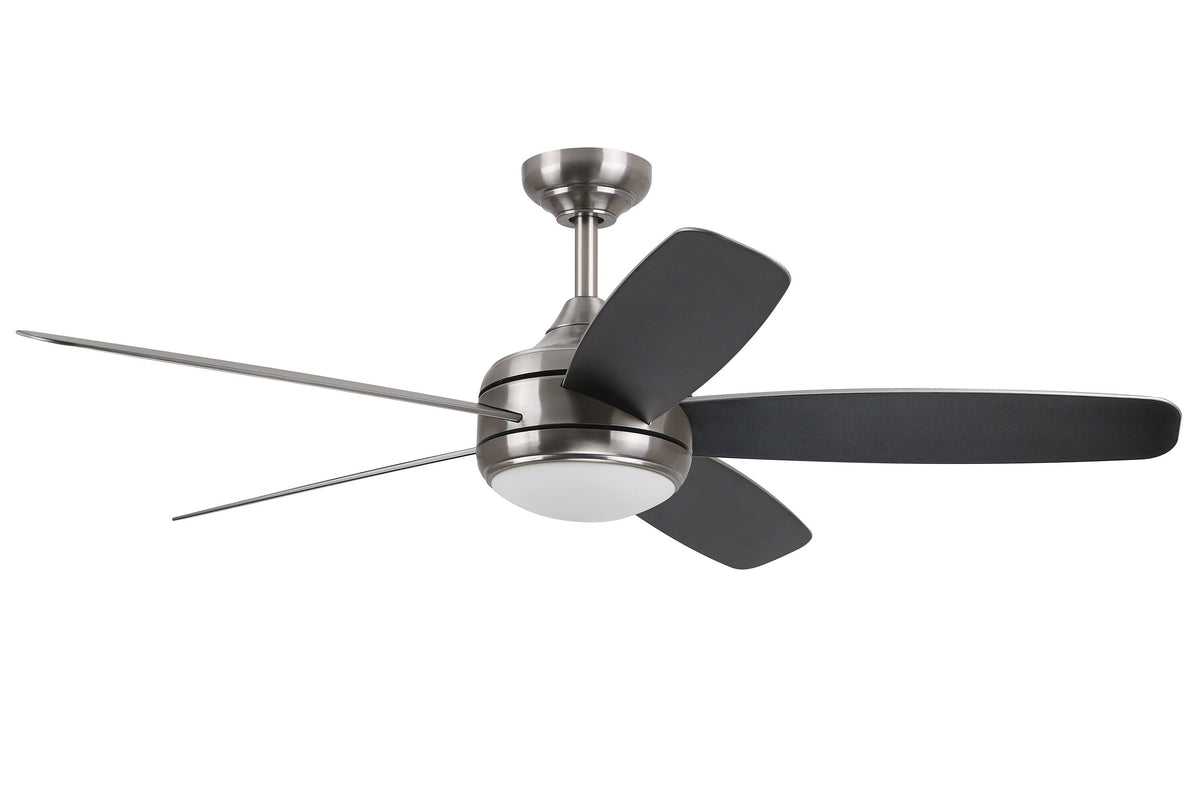 Harbor Breeze Monarch 52-in Brushed Nickel Integrated LED Indoor/Outdoor Ceiling Fan with Remote, 5-Blade