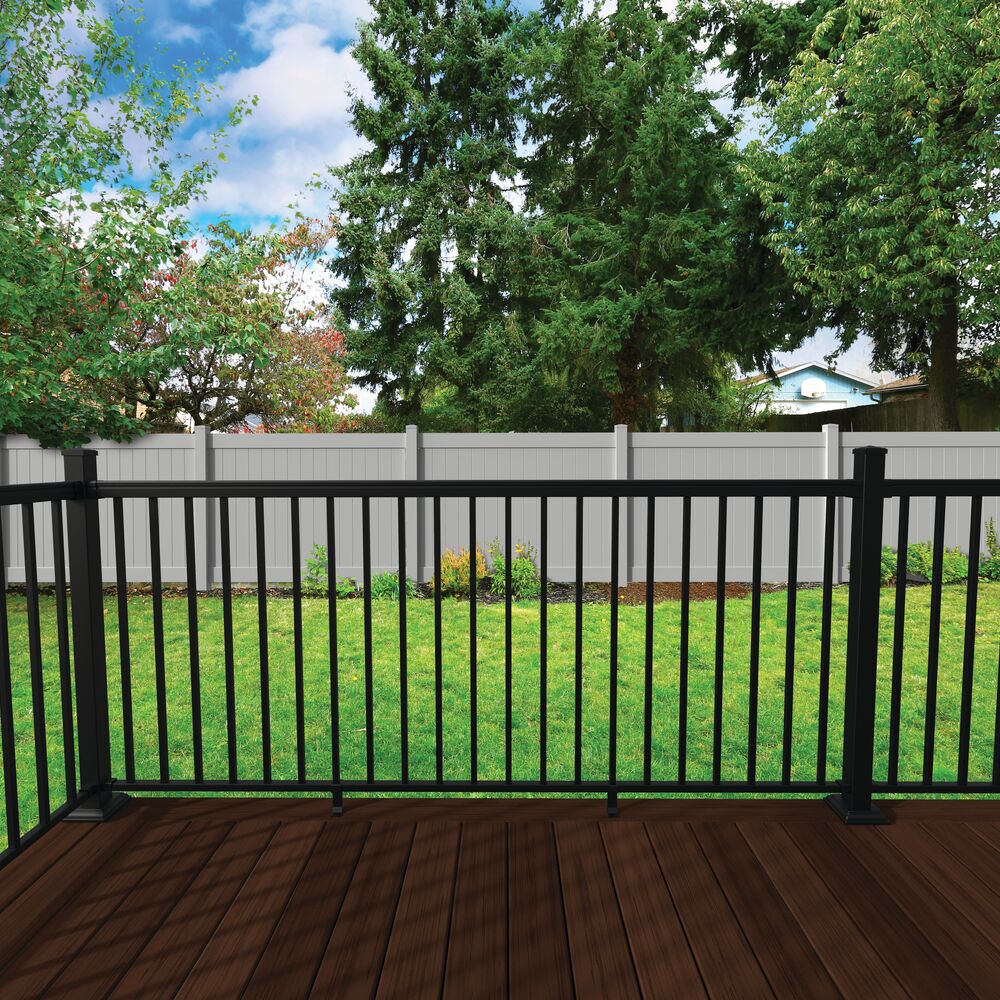 Freedom VersaRail Classic 8-ft x 42-in Matte Black Aluminum Deck Rail Kit