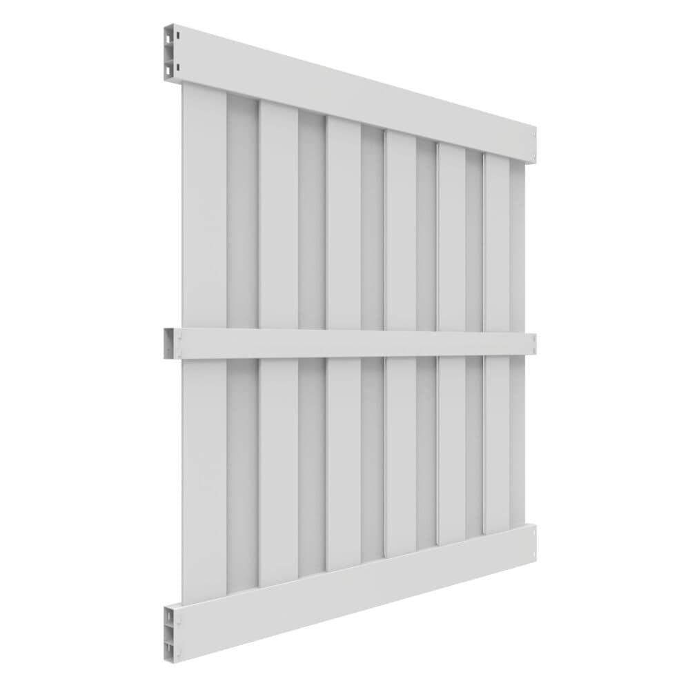 Freedom Oakworth 6-ft H x 6-ft W White Privacy Vinyl Fence Panel (Unassembled)
