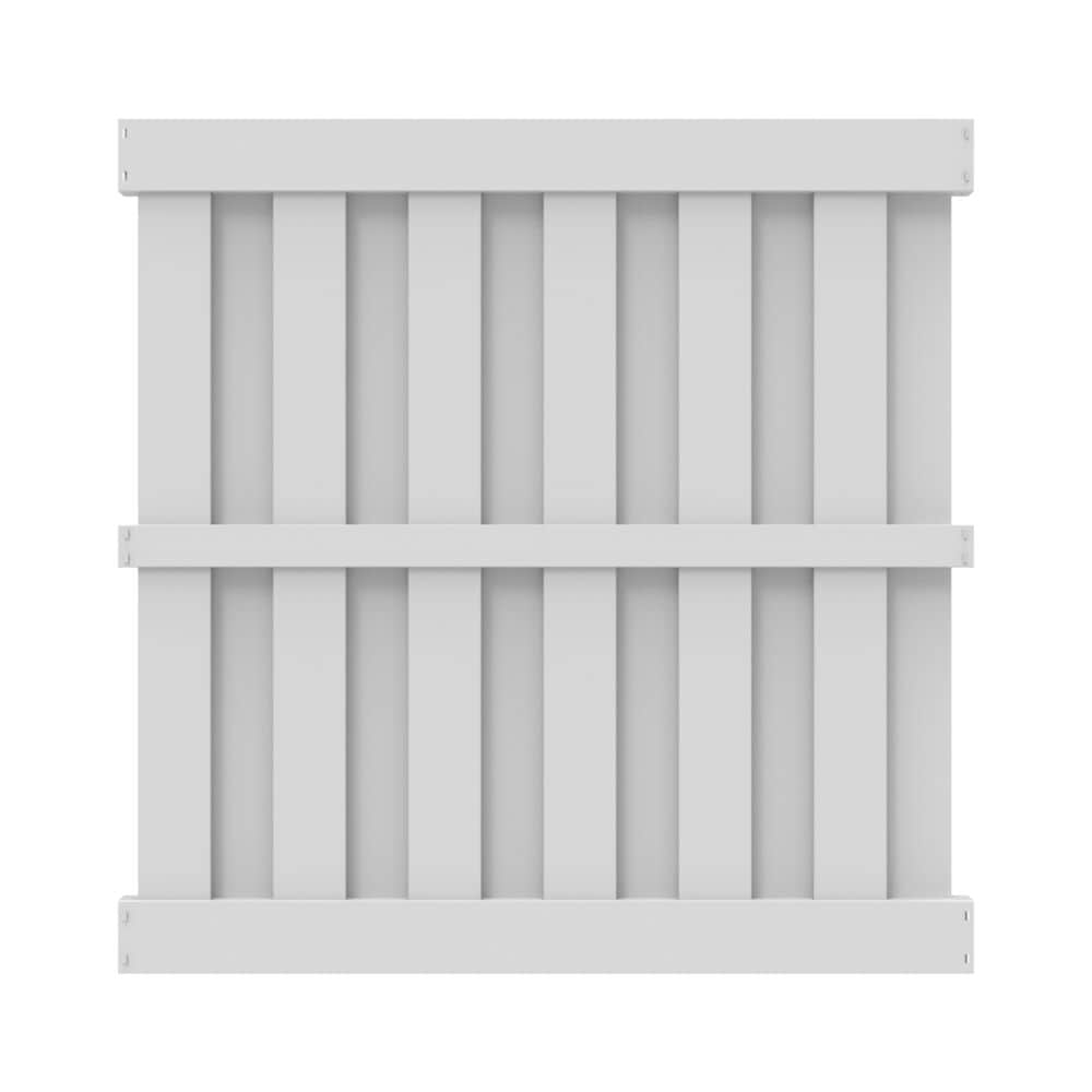 Freedom Oakworth 6-ft H x 6-ft W White Privacy Vinyl Fence Panel (Unassembled)