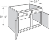 allen + roth Port 42-in W x 34.5-in H x 24-in D Navy Sink Base Fully Assembled Cabinet (Flat Panel Shaker Style)