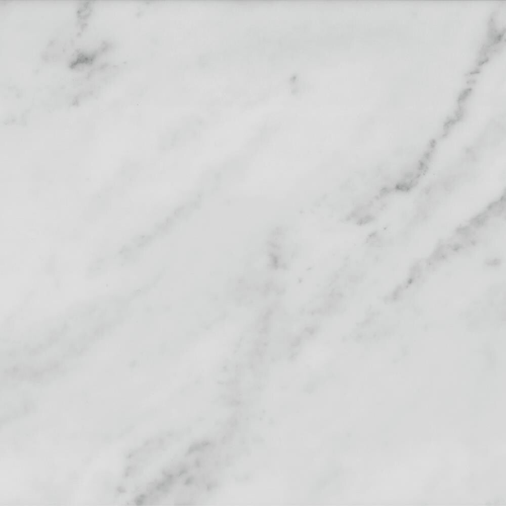 Transolid 49-in White Carrara Natural Marble Single Sink Bathroom Vanity Top with Backsplash and Biscuit Oval Sink